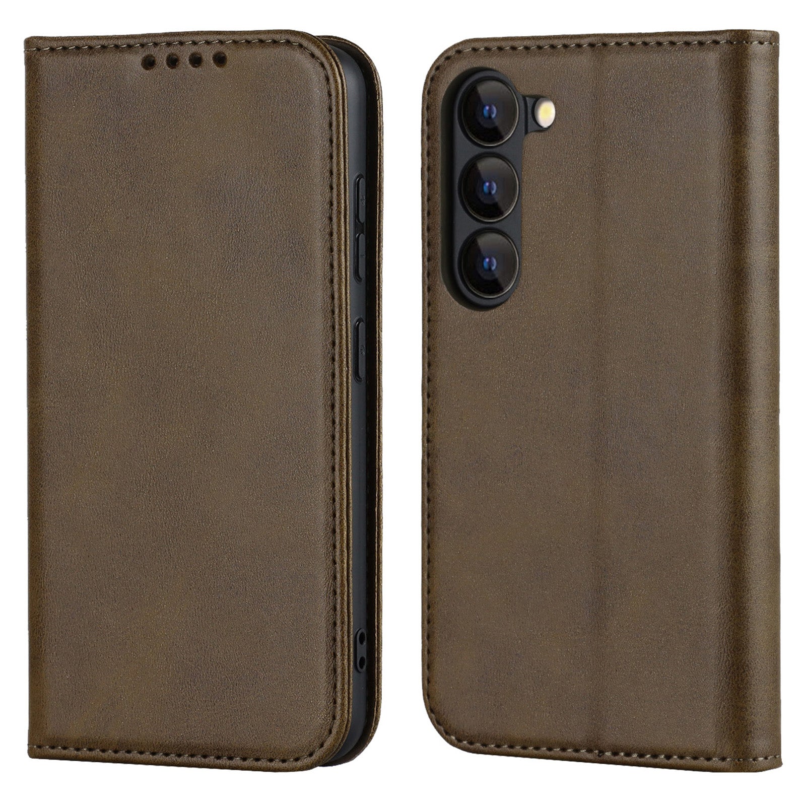 For Samsung Galaxy S23 Phone Cover Calf Texture PU Leather Stand Magnetic Absorption Anti-Scratch Wallet Phone Case For Samsung Galaxy S23 Phone Cover Calf Texture PU Leather Stand Magnetic Absorption Anti-Scratch Wallet Phone Case